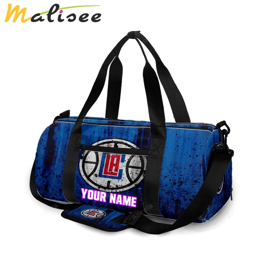 Los angeles clippers grunge personalized name travel bag gym bag 880 Travel Bag