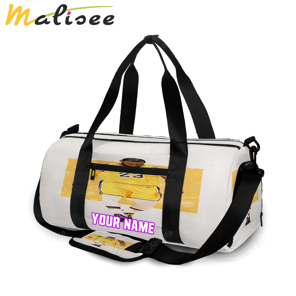 Los angeles lakers 23 lebron james v41 personalized name travel bag gym bag 79 Travel Bag