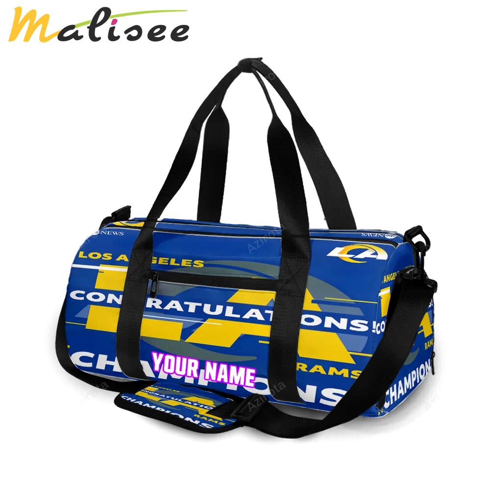 Los angeles rams congratulations blue personalized name travel bag gym bag 158 Travel Bag