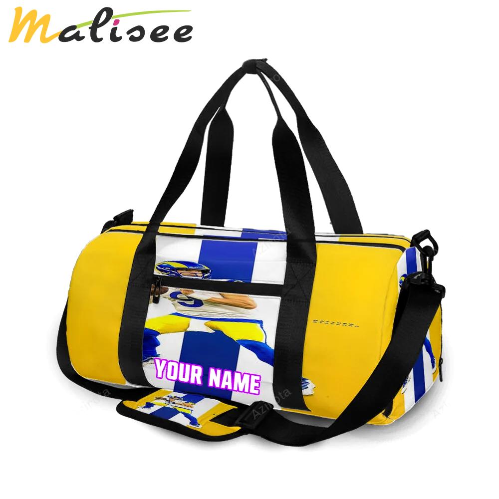Los angeles rams matthew stafford1 personalized name travel bag gym bag 2099 Travel Bag
