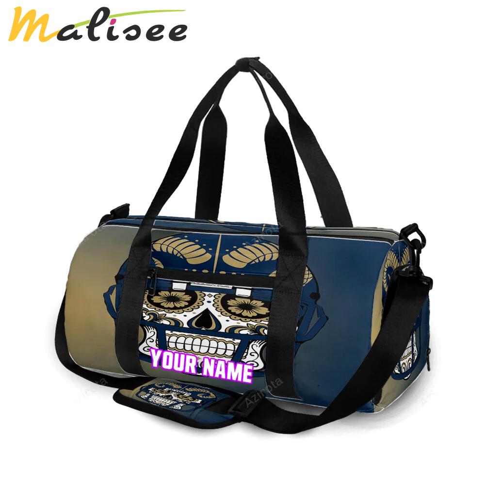 Los angeles rams skull wearing helmet1 personalized name travel bag gym bag 716 Travel Bag