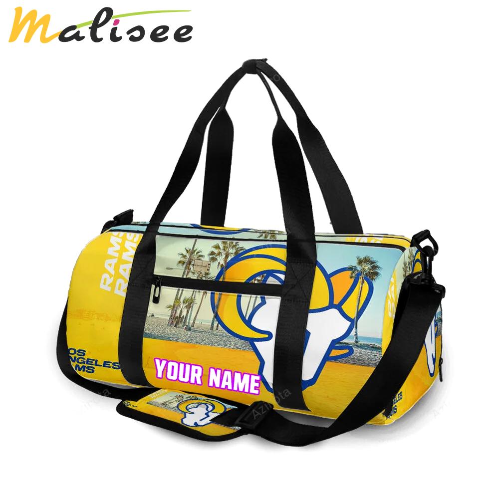 Los angeles rams yellow beach personalized name travel bag gym bag 2103 Travel Bag