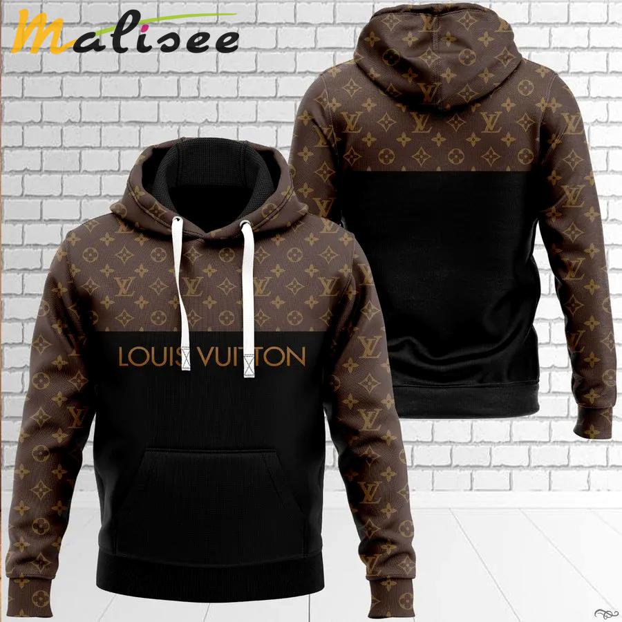 Louis vuitton brown black luxury brand unisex hoodie for men women Hoodie 3D