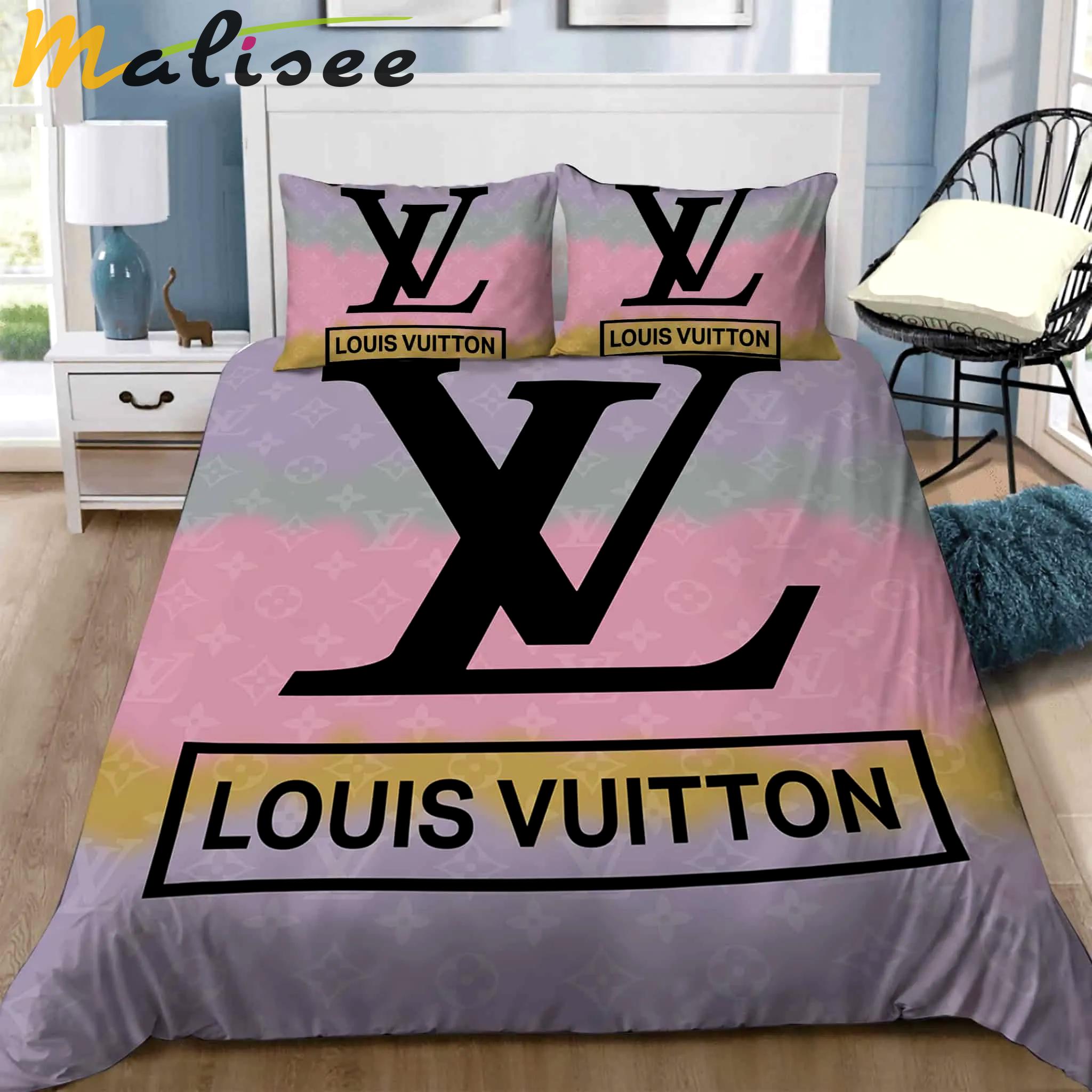 Louis vuitton logo luxury brand high end premium bedding set for bedroom luxury bedspread duvet cover set with pillowcases home decoration Bedding Sets