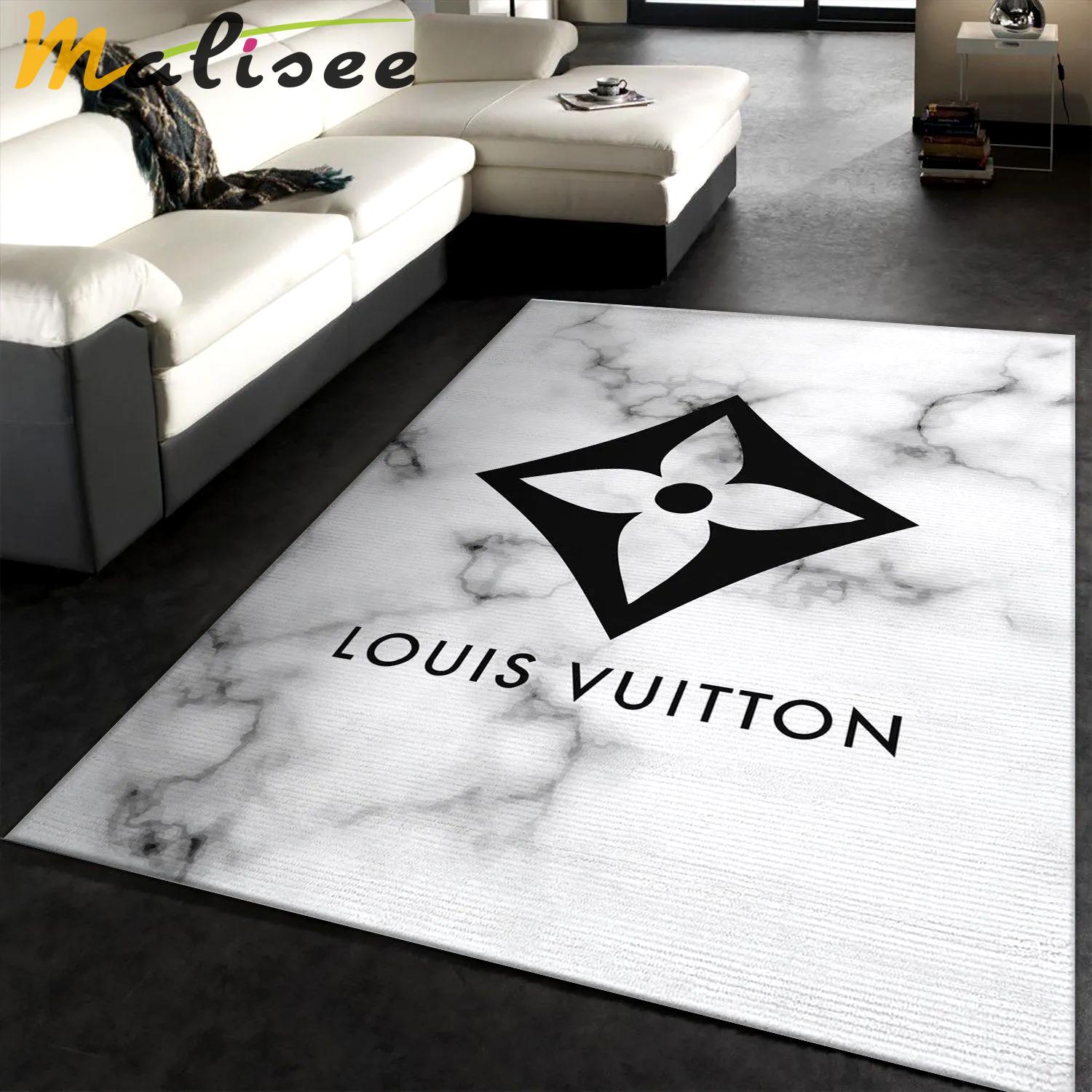 Louis vuitton logo type 156. Upgrade Your Living Room with Luxury Home Decor: Area Carpets, Floor Decor, Door Mats, and Hot Gift Items with style a High-End Fashion Brand Rectangle Rug