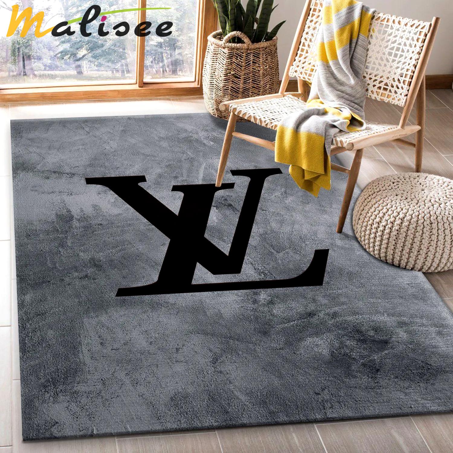 Louis vuitton logo type 395. Upgrade Your Living Room with Luxury Home Decor: Area Carpets, Floor Decor, Door Mats, and Hot Gift Items with style a High-End Fashion Brand Rectangle Rug