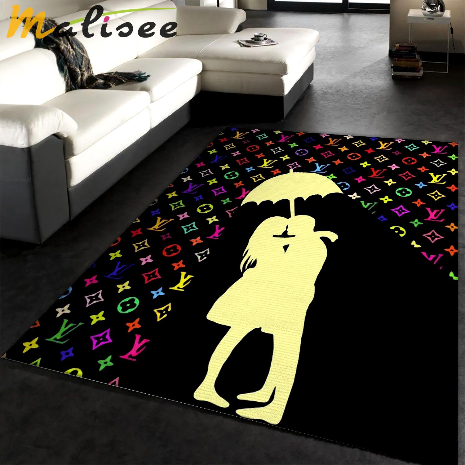Louis vuitton logo type 771. Upgrade Your Living Room with Luxury Home Decor: Area Carpets, Floor Decor, Door Mats, and Hot Gift Items with style a High-End Fashion Brand Rectangle Rug