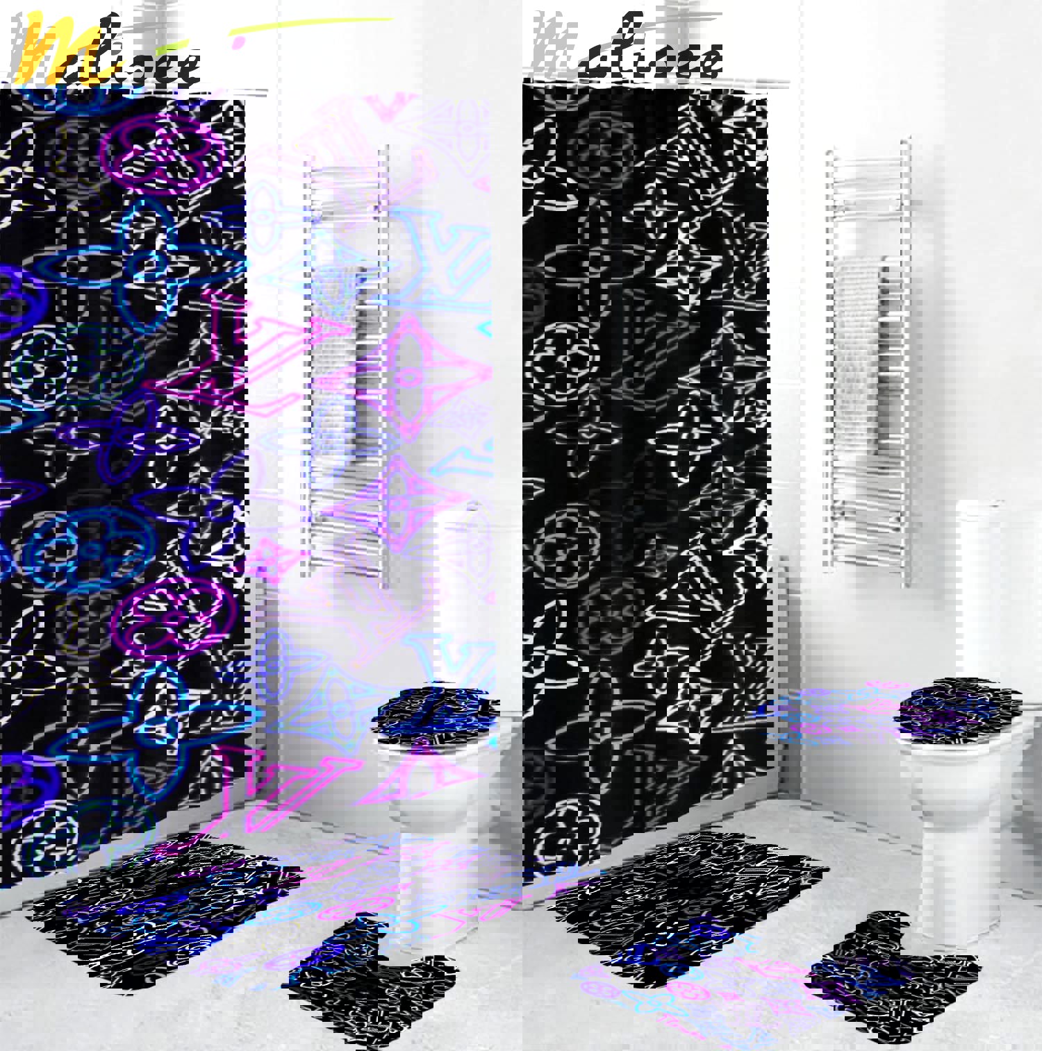 Louis vuitton lv colorful bath mat luxury fashion brand home decor bathroom sets hypebeast Bathroom Set