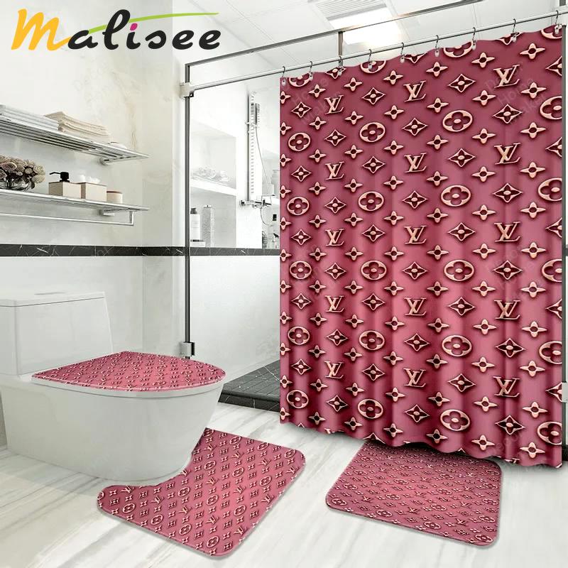 Louis vuitton lv louis vuitton bathroom set home decor bath mat luxury fashion brand hypebeast Bathroom Set