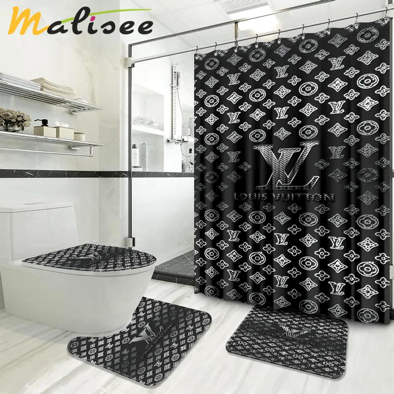 Louis vuitton lv louis vuitton bathroom set home decor luxury fashion brand bath mat hypebeast Bathroom Set