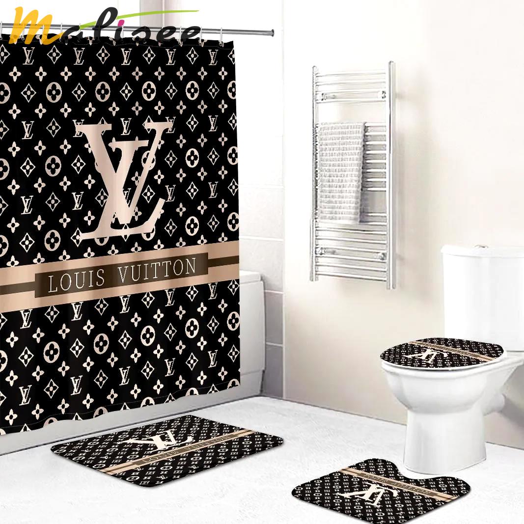 Louis vuitton lv monogram bath mat home decor hypebeast luxury fashion brand bathroom sets Bathroom Set
