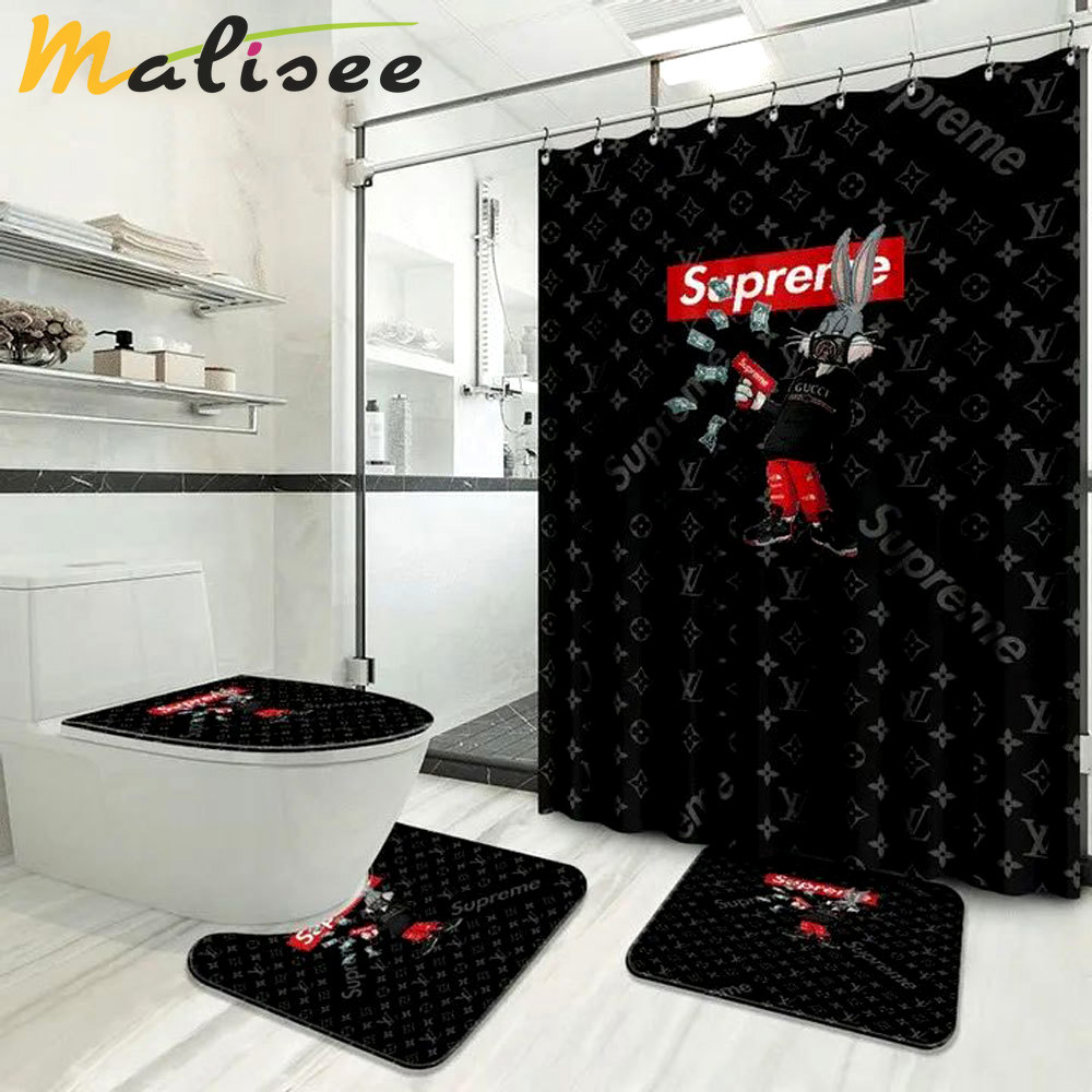 Louis vuitton lv supreme bathroom sets home decor hypebeast luxury fashion brand bath mat Bathroom Set