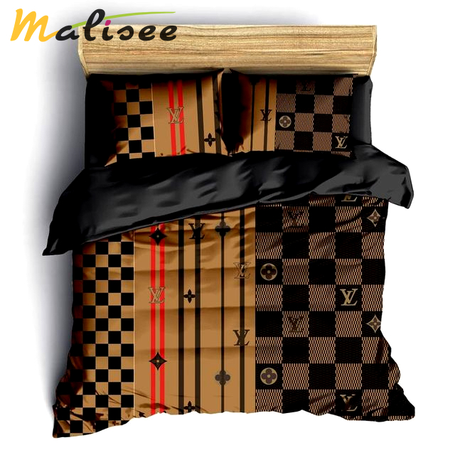 Louis vuitton new luxury brand bedding set for bedroom luxury bedspread duvet cover set with pillowcases home decoration Bedding Sets