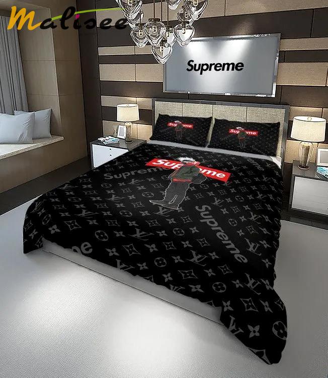 Louis vuitton supreme tokyo logo type 76 Bedding Sets sheets bedspread premium fashion brand blankets hyperbeast Bedroom luxury ideas duvet bedclothes covers home decor bed linen