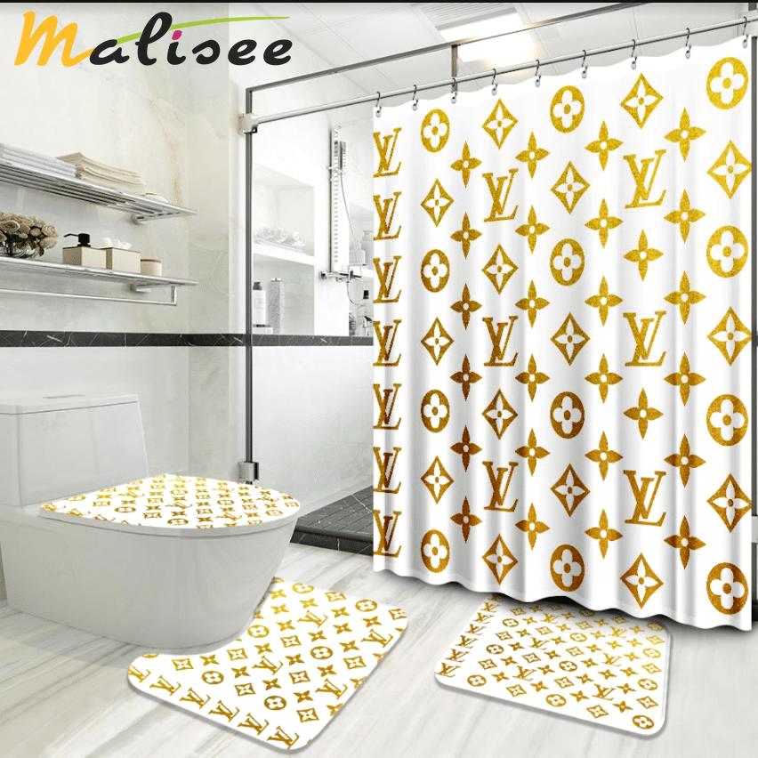 Louis vuitton yellow fashion logo luxury brand bathroom set home decor Bathroom Set