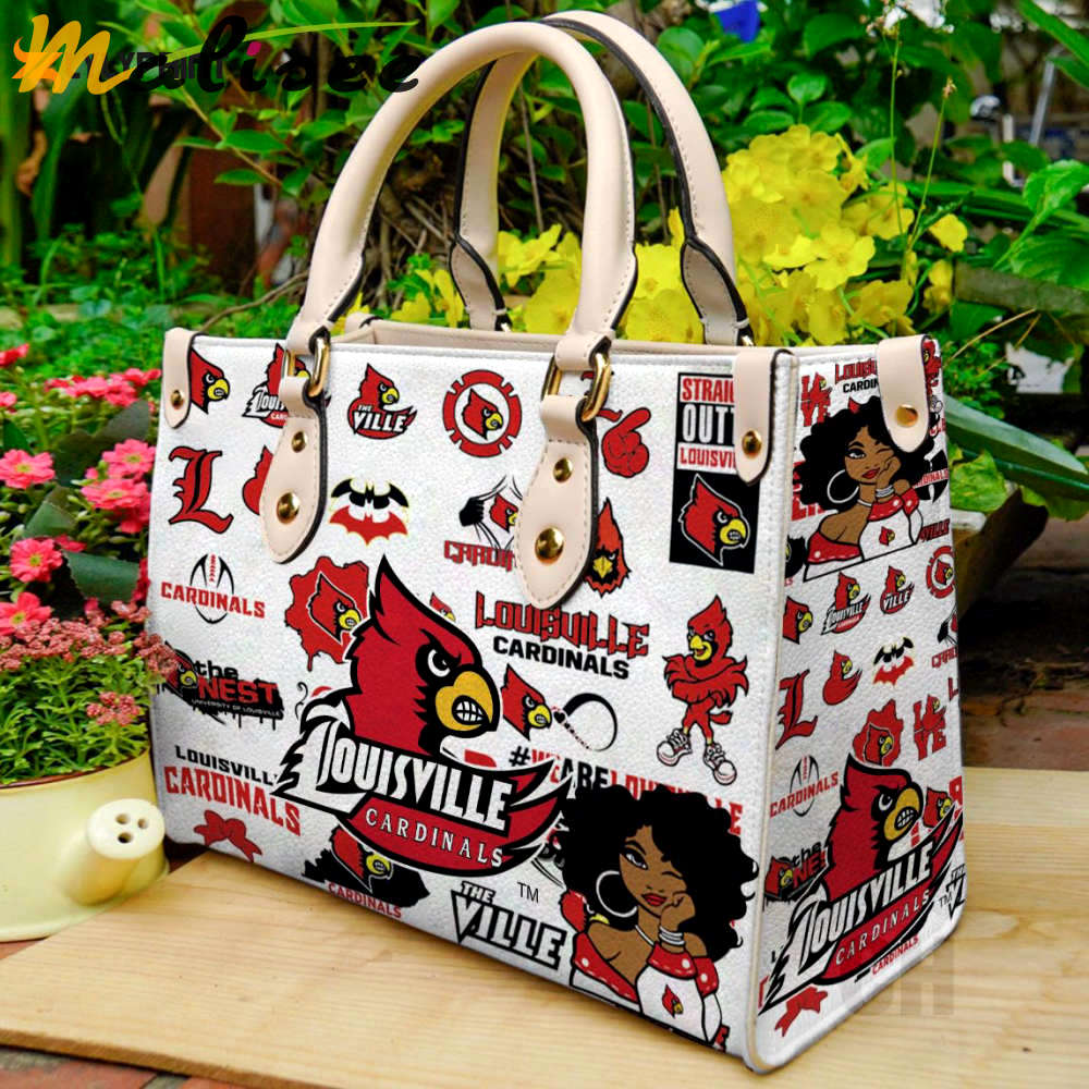 Louisville cardinals leather handbag gift for women 4710 Women Leather Hand Bag
