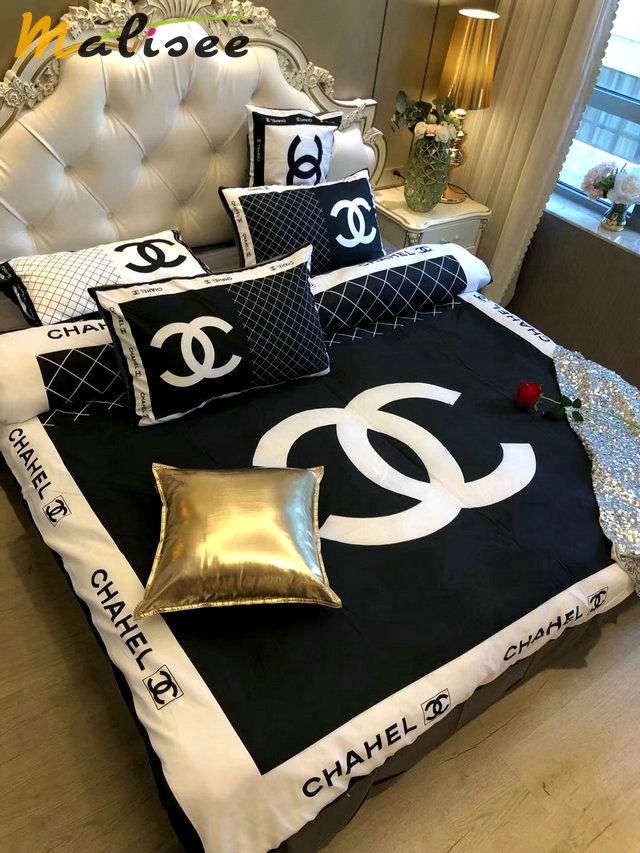 Luxury cn chanel type 90 luxury brand  Bedding Sets bed linen home decor bedclothes bedspread Bedroom ideas covers blankets sheets duvet