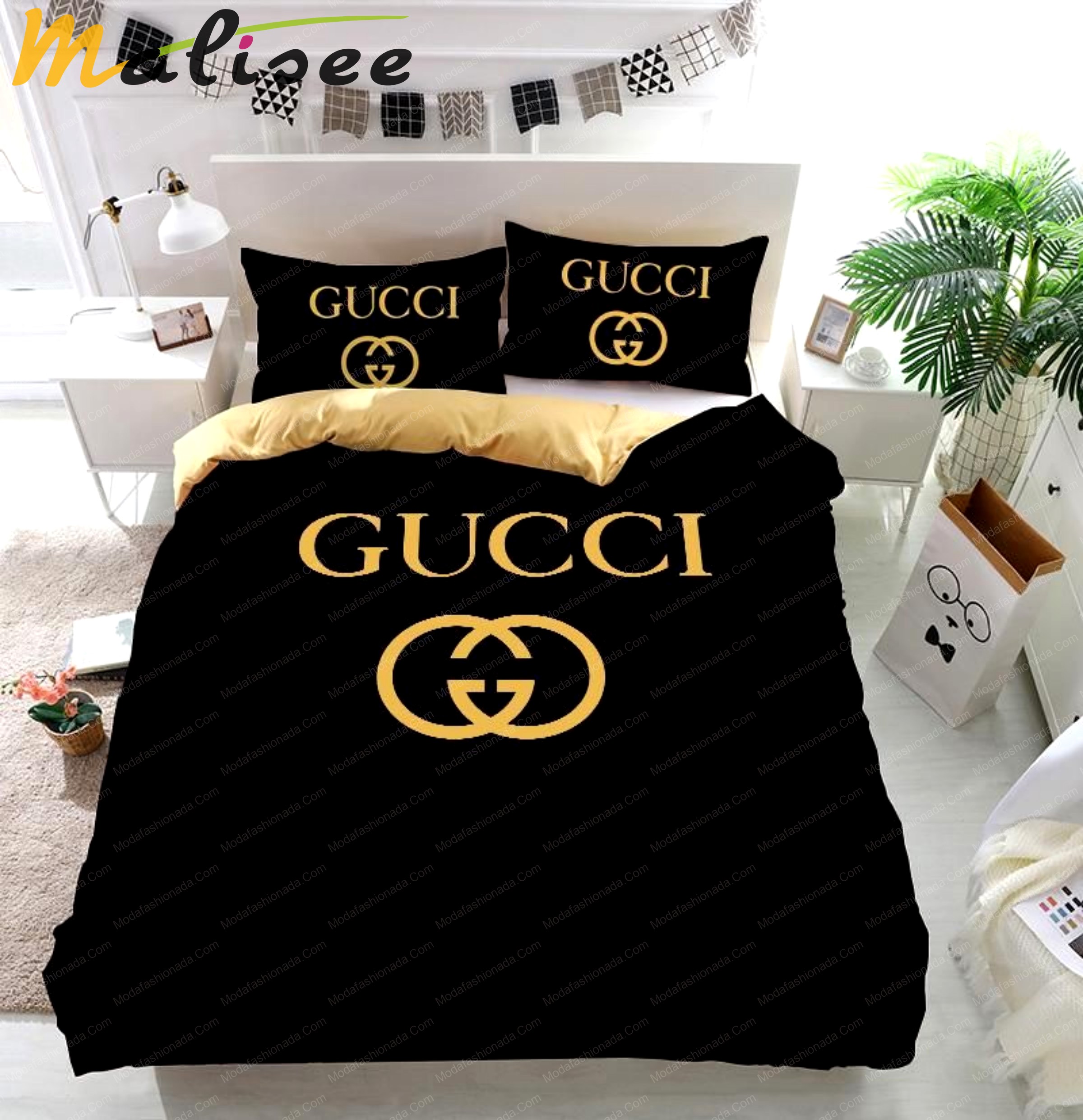 Luxury gucci logo fashion luxury brand model 24 bedding set home decoration Bedding Sets