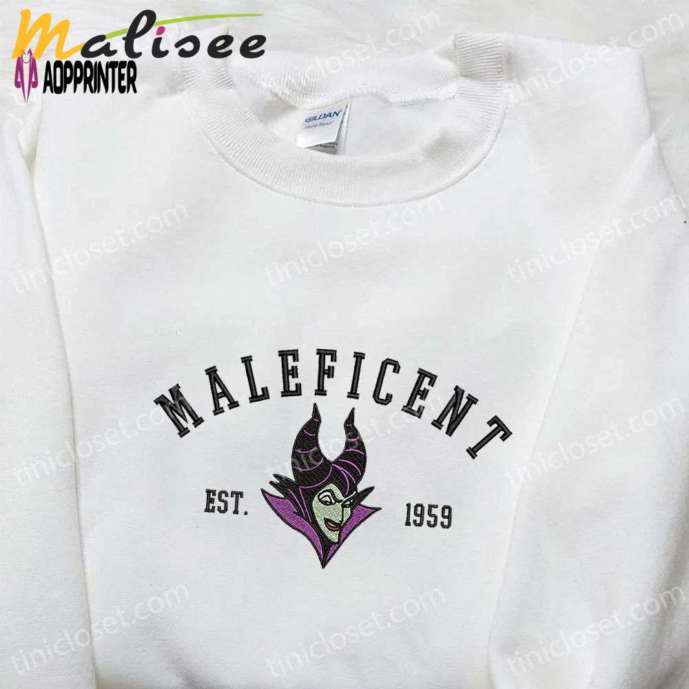 Maleficent est 1959 embroidered hoodie: disney halloween sweatshirt – perfect gift for halloween lovers! Embroidered Shirt