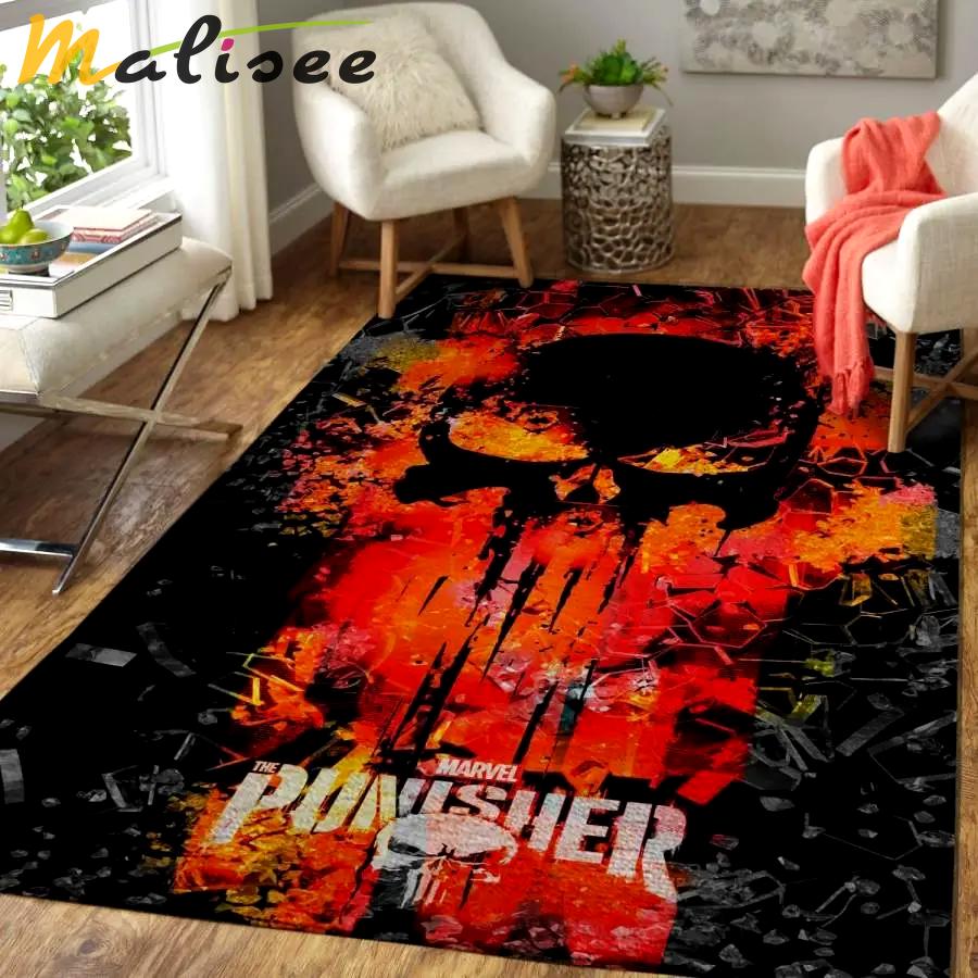 Marvel punisher movie area rug living room rug home decor floor decor Rectangle Rug