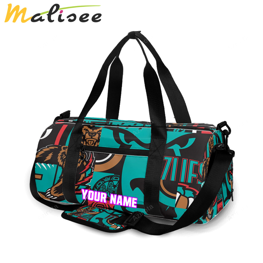 Memphis grizzlies emblem colleage personalized name travel bag gym bag 543 Travel Bag