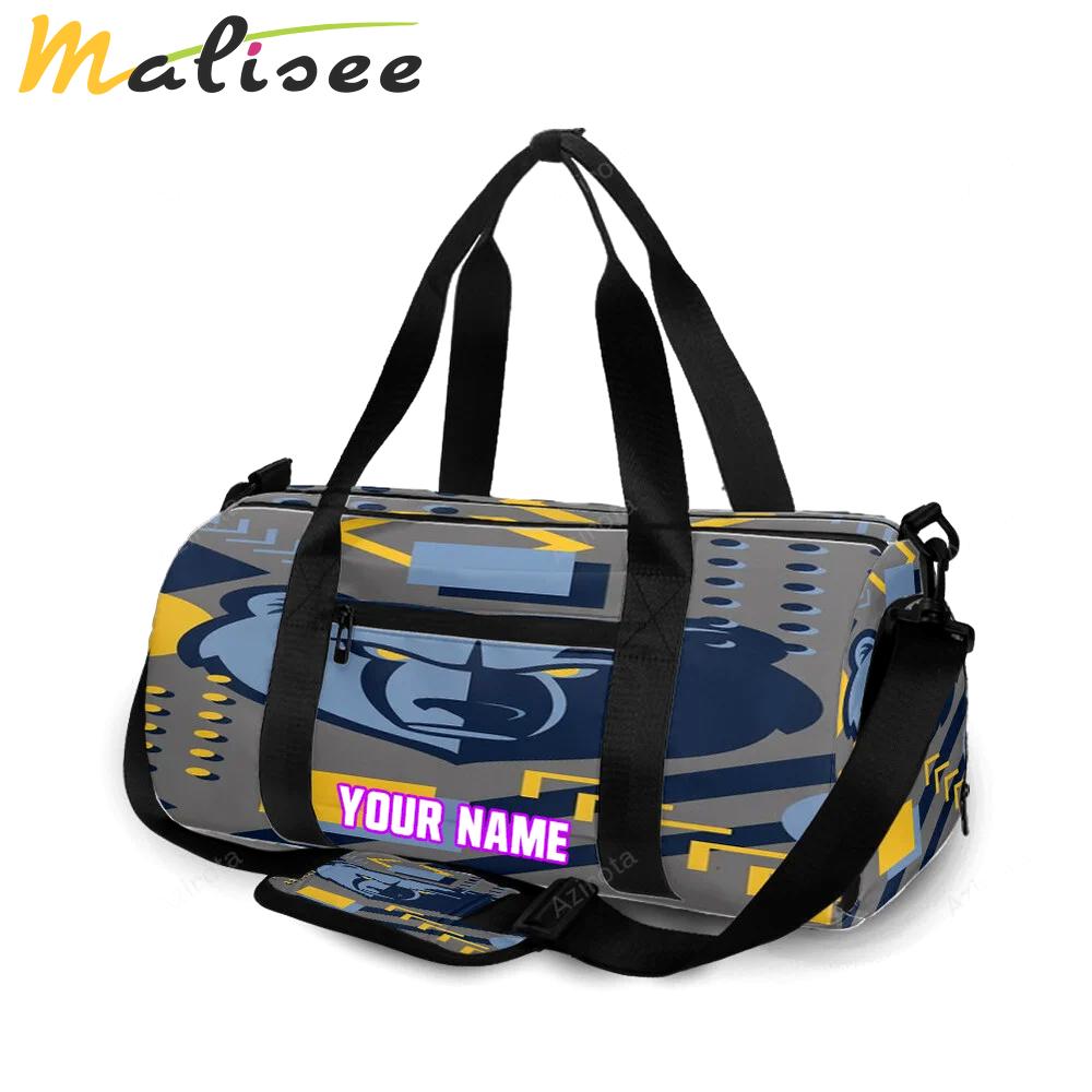 Memphis grizzlies emblem shape personalized name travel bag gym bag 1317 Travel Bag