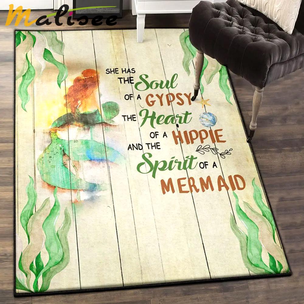 Mermaid non shedding area rug, spirit of a mermaid rug Rectangle Rug