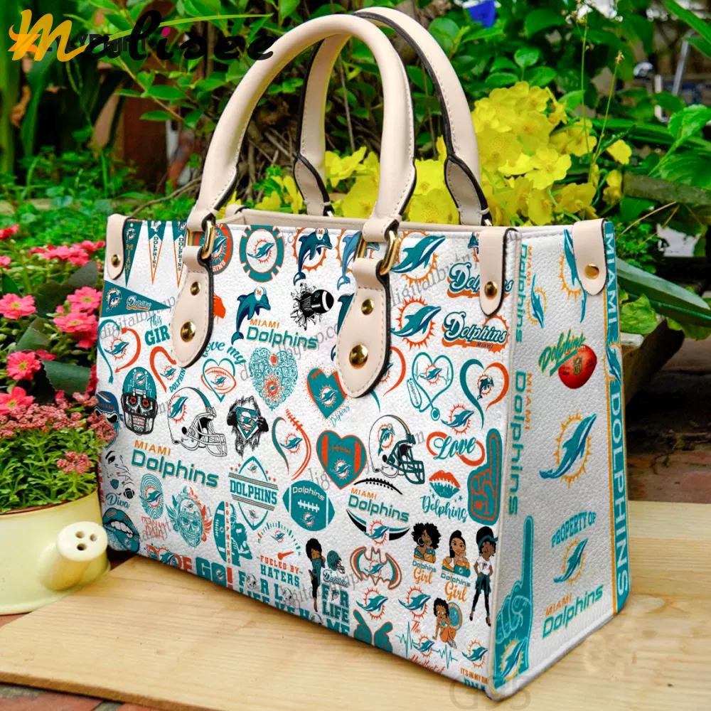 Miami dolphins 1 leather bag for women gift 3981 Women Leather Hand Bag