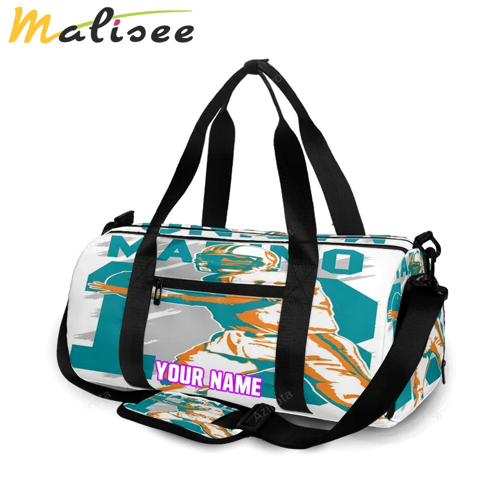 Miami dolphins dan marino1 personalized name travel bag gym bag 442 Travel Bag