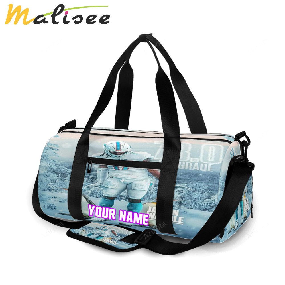 Miami dolphins jaylen waddle1 personalized name travel bag gym bag 2121 Travel Bag
