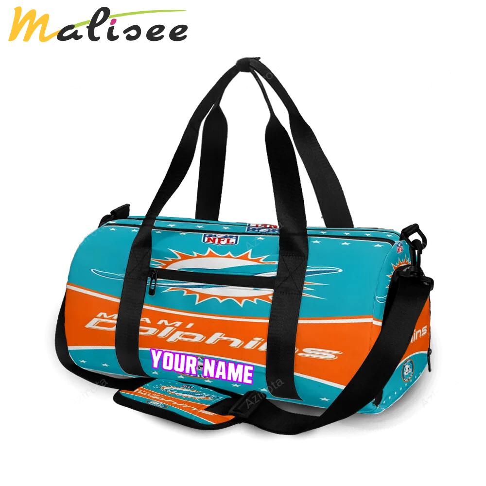 Miami dolphins logo 13 personalized name travel bag gym bag 1669 Travel Bag