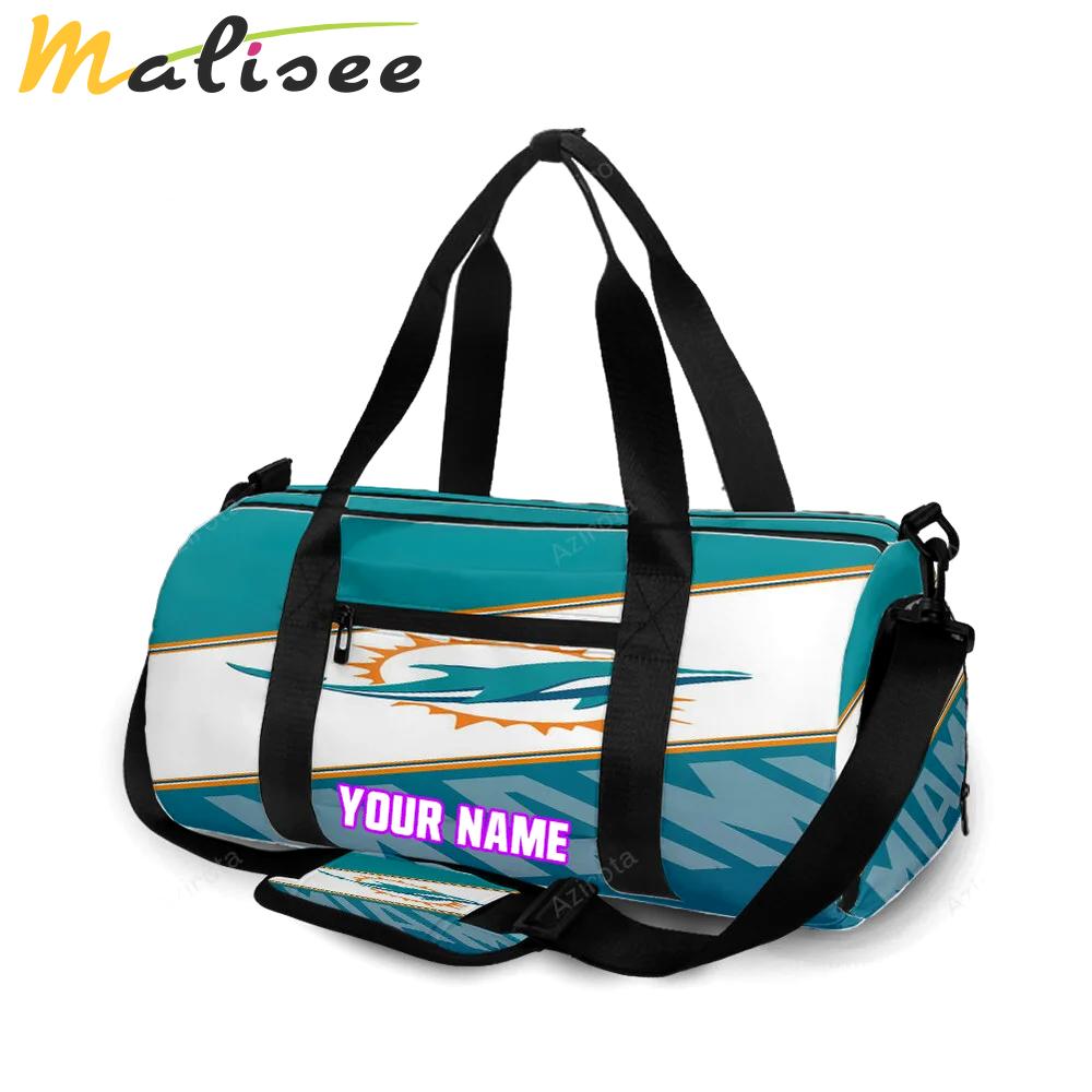Miami dolphins logo 2 personalized name travel bag gym bag 1073 Travel Bag