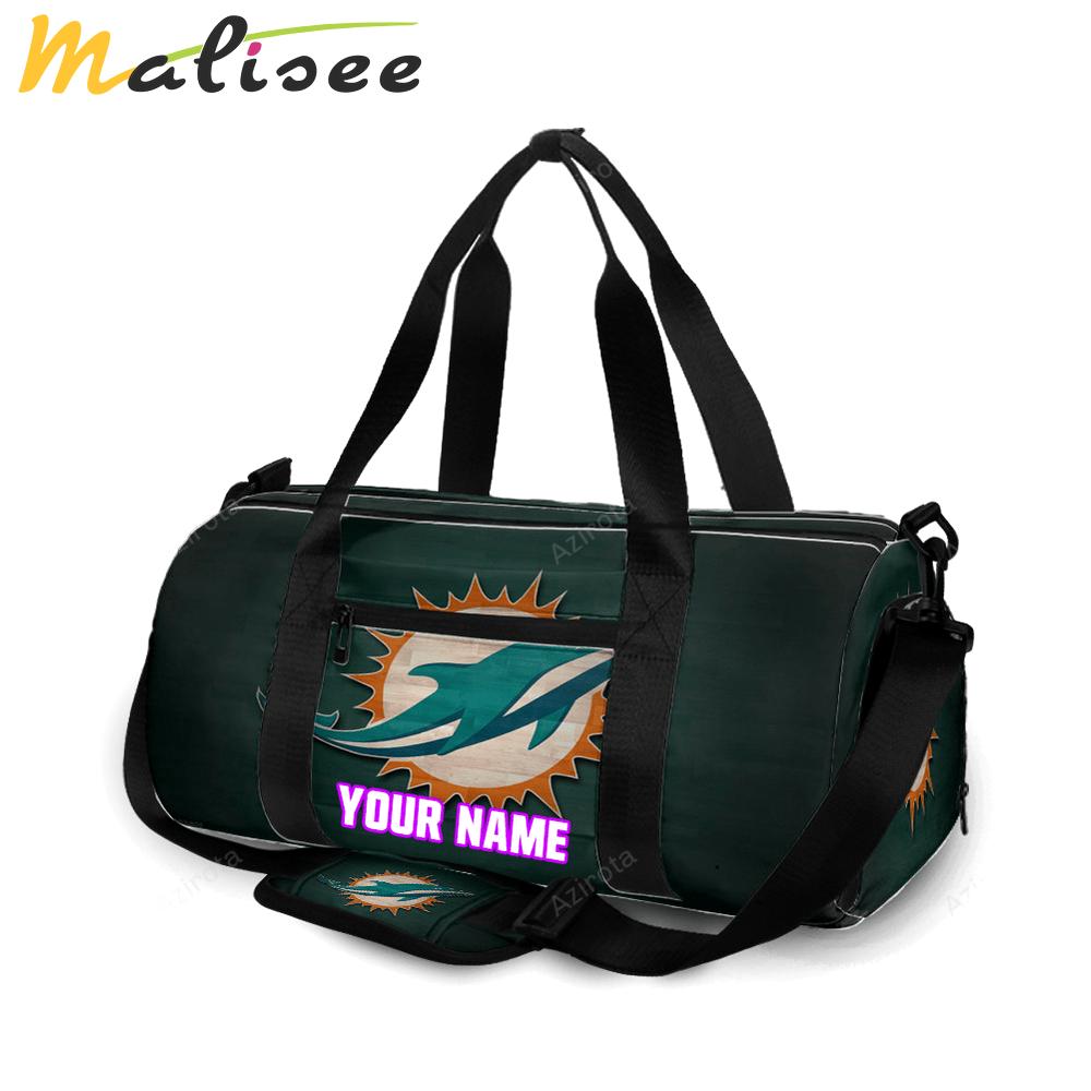 Miami dolphins logo 8 personalized name travel bag gym bag 1302 Travel Bag