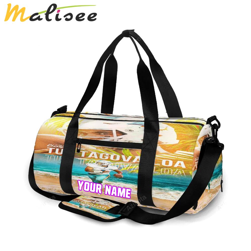 Miami dolphins tua tagovailoa1 personalized name travel bag gym bag 441 Travel Bag