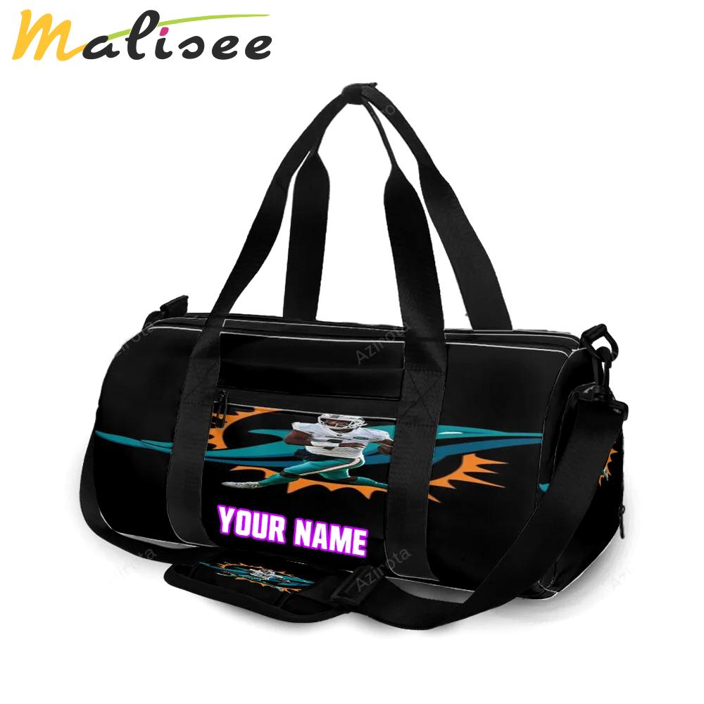 Miami dolphins tua tagovailoa4 personalized name travel bag gym bag 579 Travel Bag