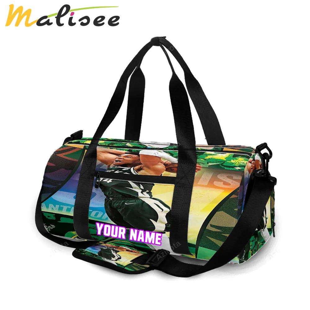 Milwaukee bucks 34 giannis antetokounmpo v31 personalized name travel bag gym bag 806 Travel Bag