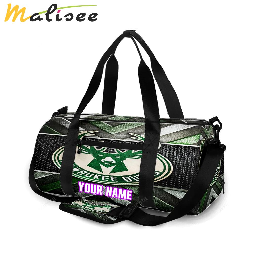 Milwaukee bucks emblem v38 personalized name travel bag gym bag 16 Travel Bag
