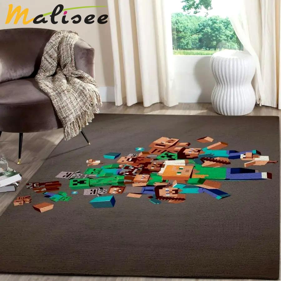 Minecraft area rug living room rug home decor video game gfd 19120621 Rectangle Rug