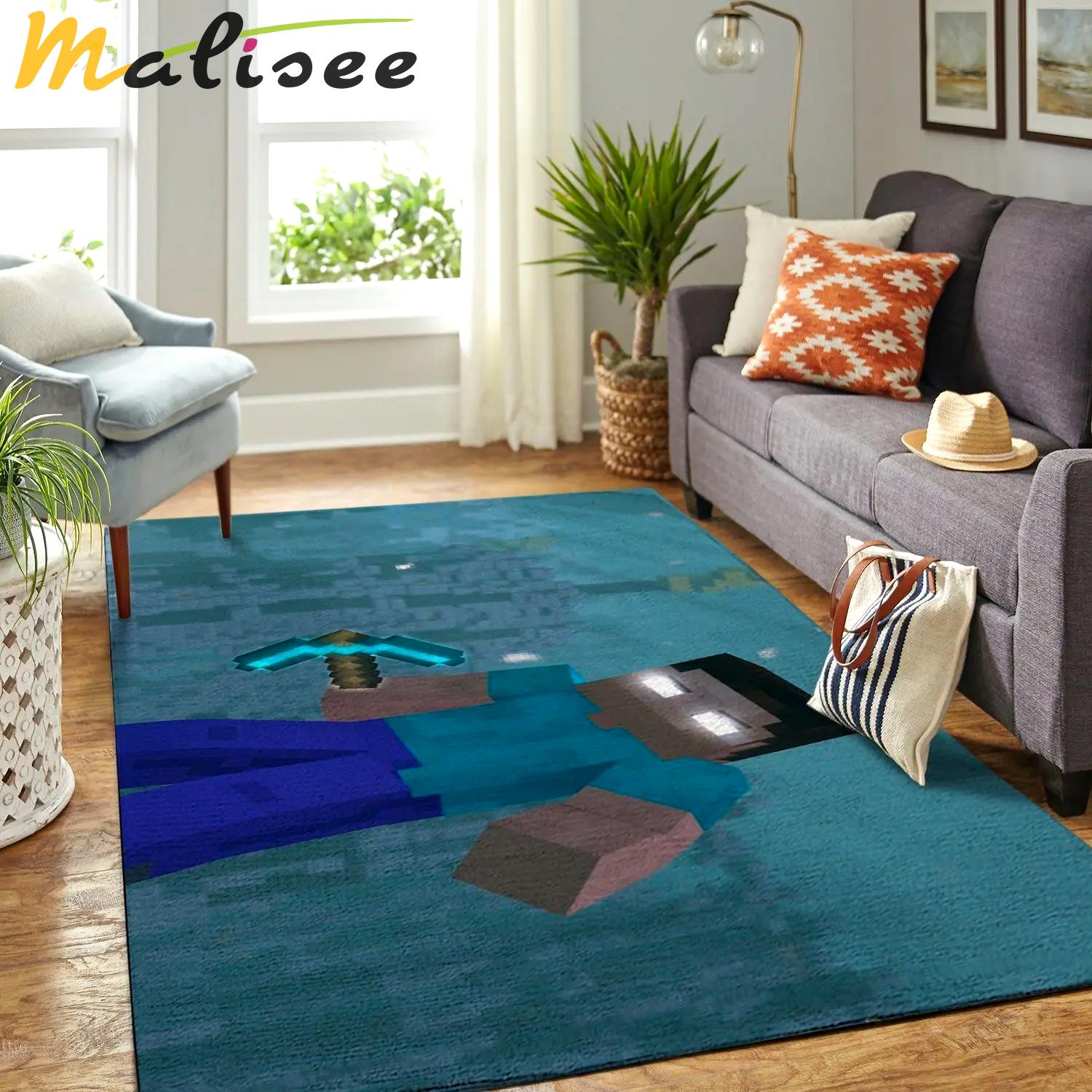 Minecraft area rug video game carpet gamer living room rugs rug regtangle carpet floor decor home decor v194 Rectangle Rug