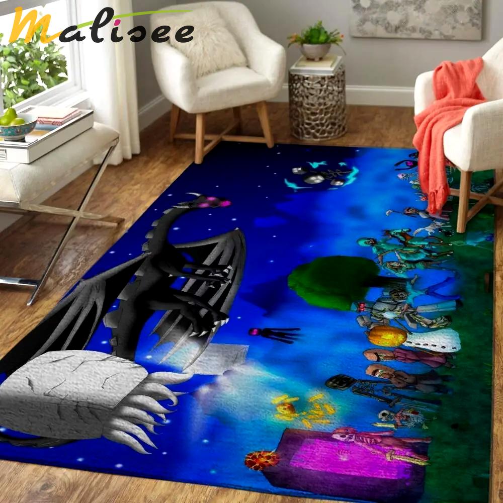 Minecraft area rug video game carpet gamer living room rugs rug regtangle carpet floor decor home decor v243 Rectangle Rug