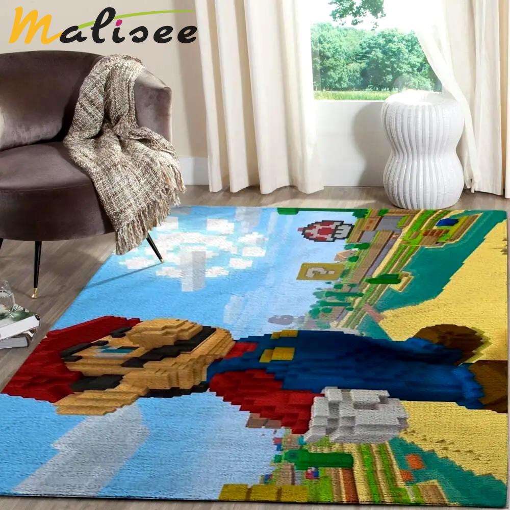 Minecraft area rug video game carpet gamer living room rugs rug regtangle carpet floor decor home decor v272 Rectangle Rug