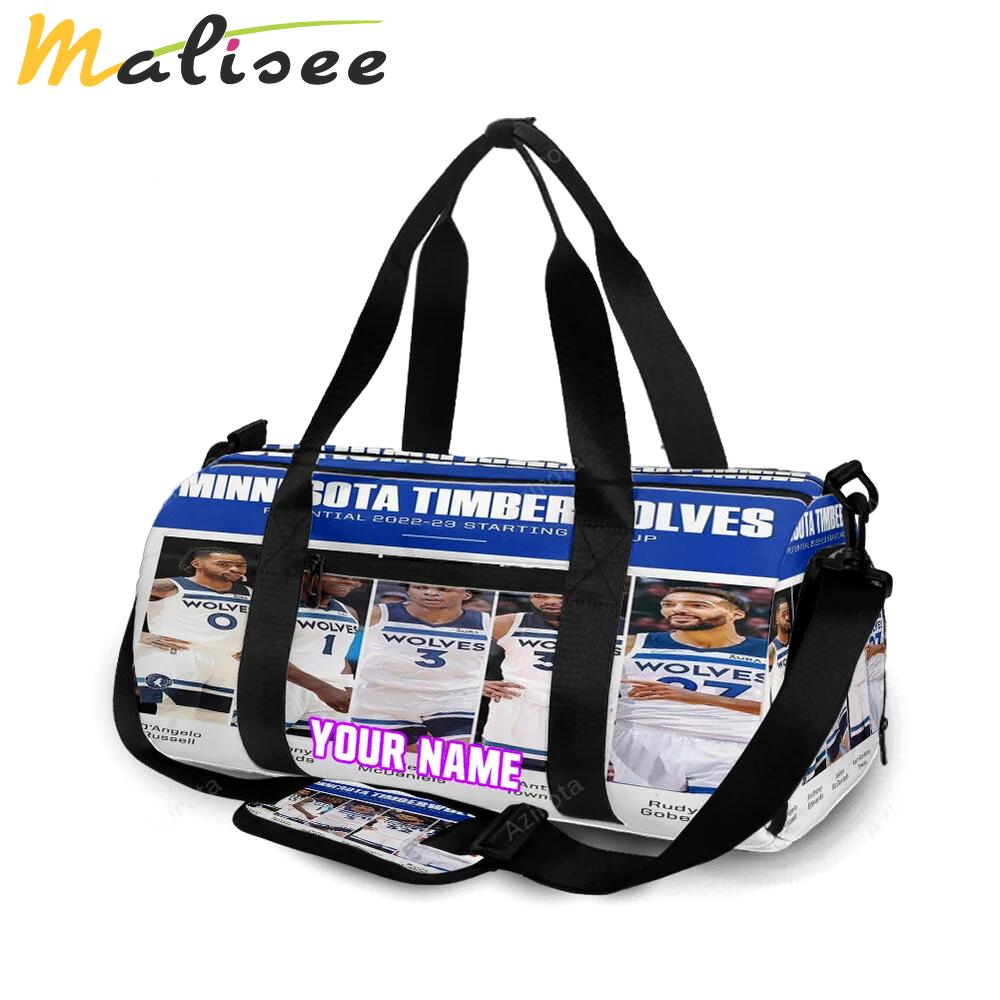 Minnesota timberwolves players v38 personalized name travel bag gym bag 191 Travel Bag