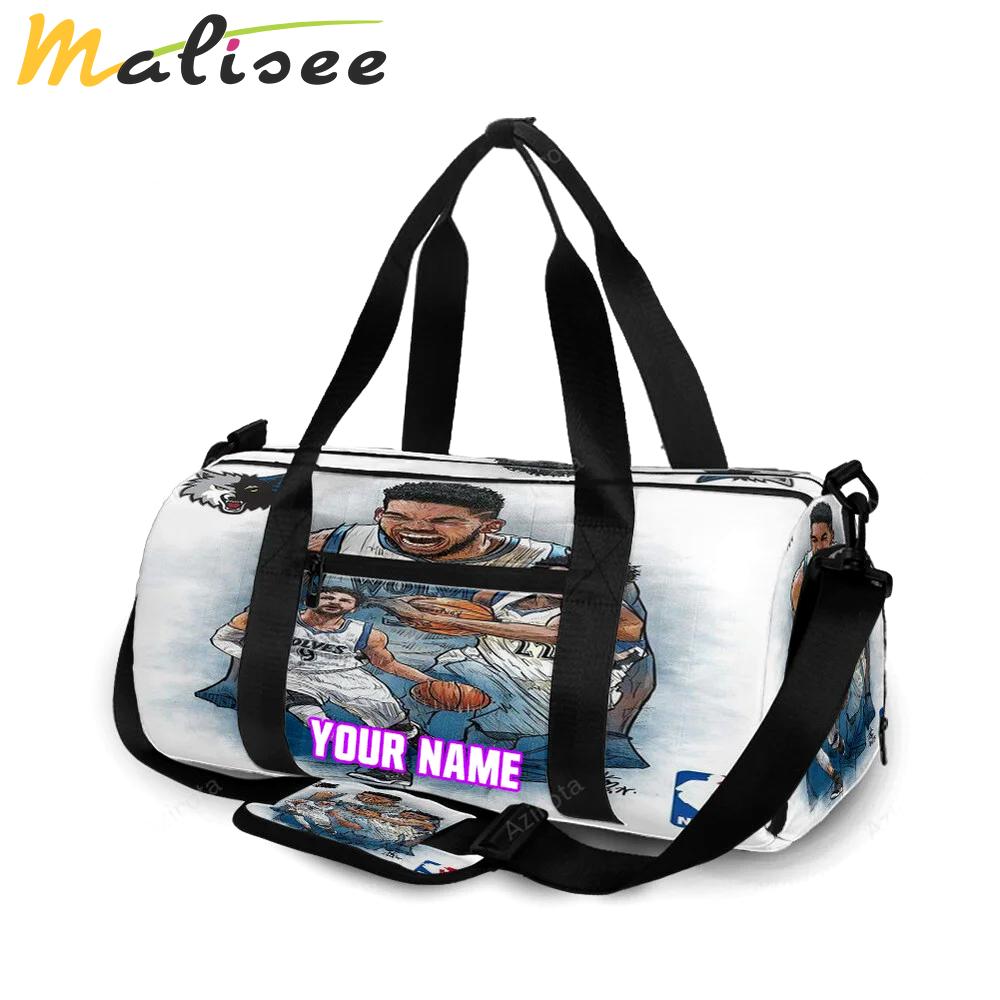 Minnesota timberwolves players v41 personalized name travel bag gym bag 601 Travel Bag