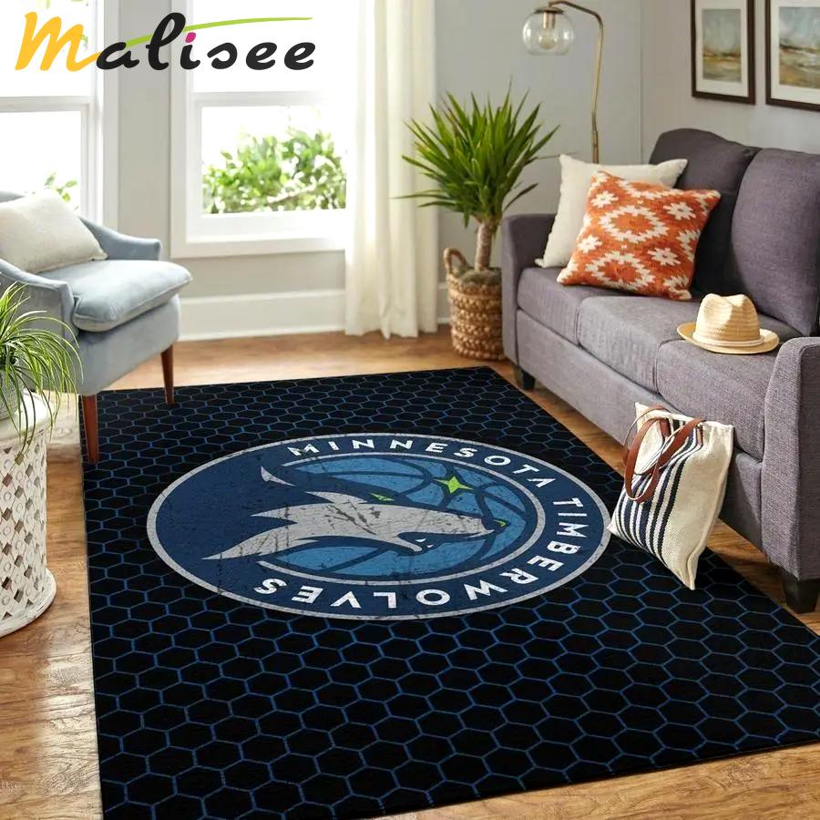 Minnesota timberwolves rug nba team logo living room rug regtangle carpet v5554 Rectangle Rug