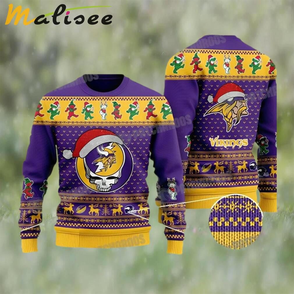 Minnesota vikings dead skull and bears ugly christmas sweater Christmas Ugly Sweater
