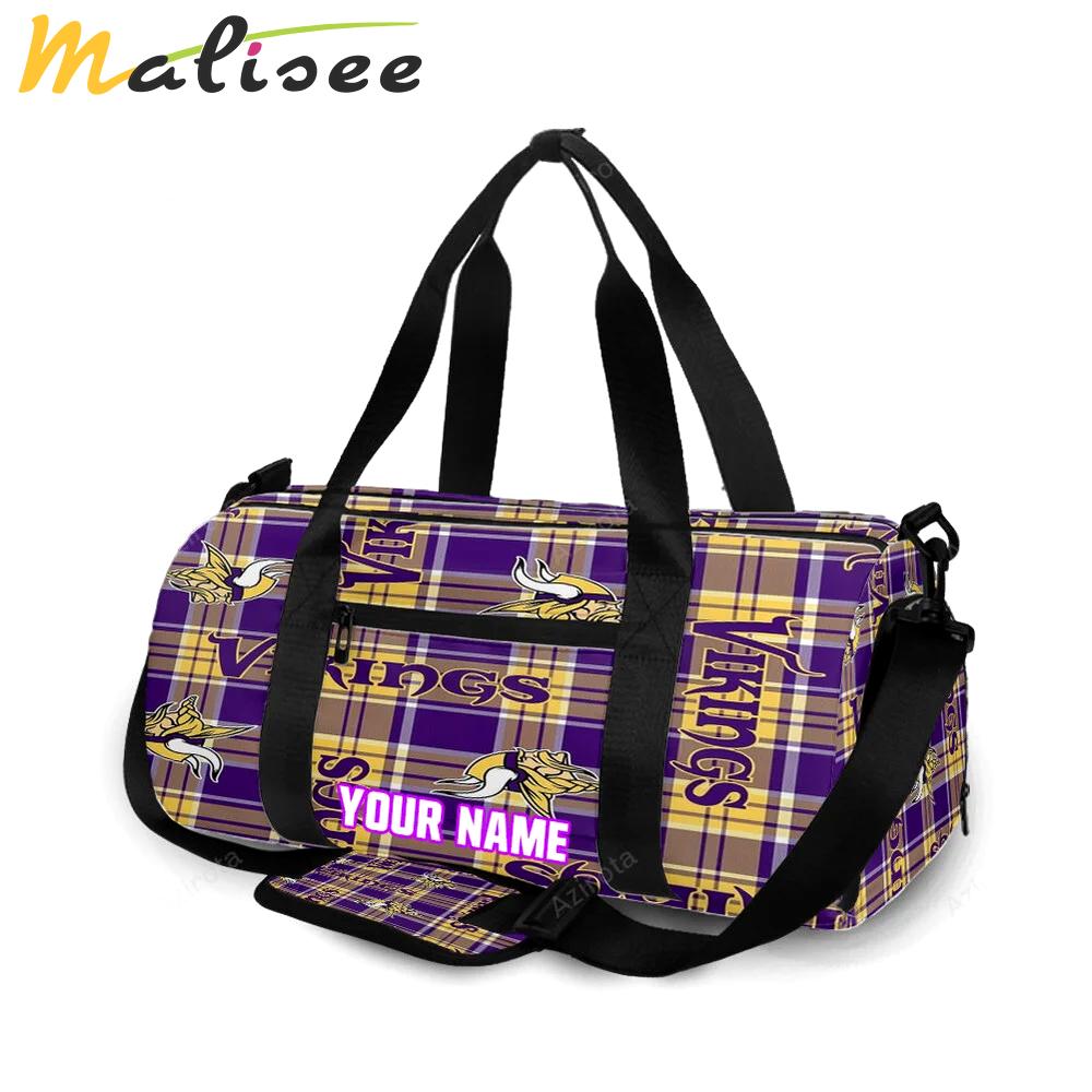 Minnesota vikings emblem v12 personalized name travel bag gym bag 91 Travel Bag