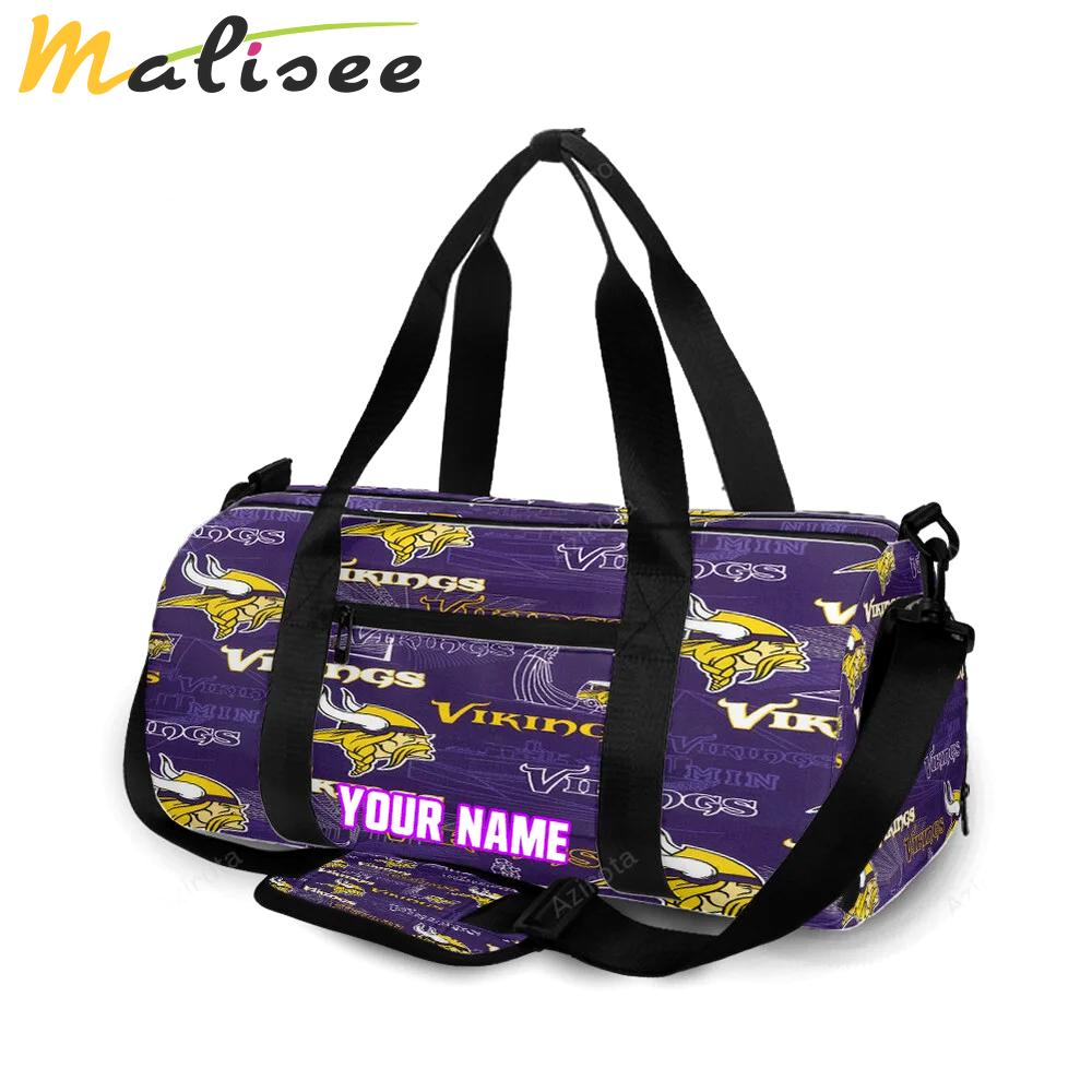 Minnesota vikings emblem v13 personalized name travel bag gym bag 1760 Travel Bag