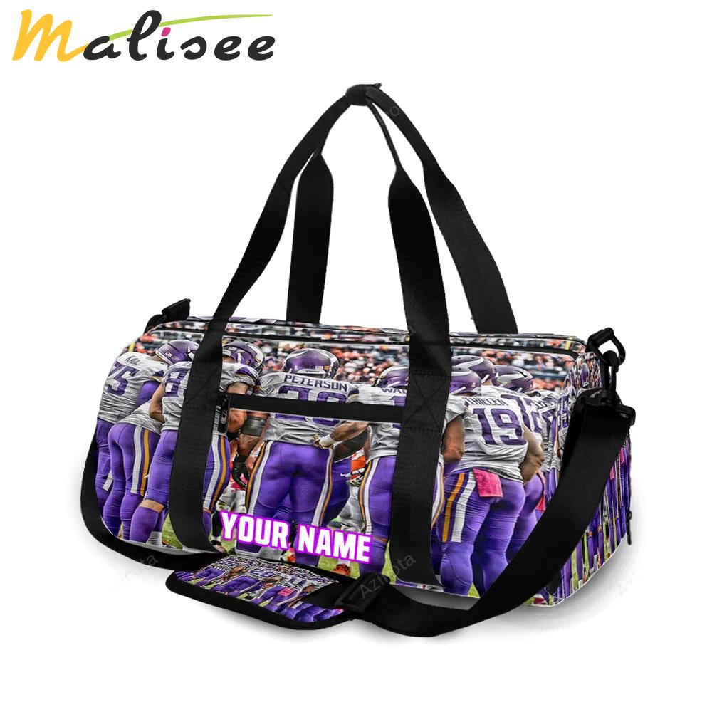 Minnesota vikings team v1 personalized name travel bag gym bag 1122 Travel Bag