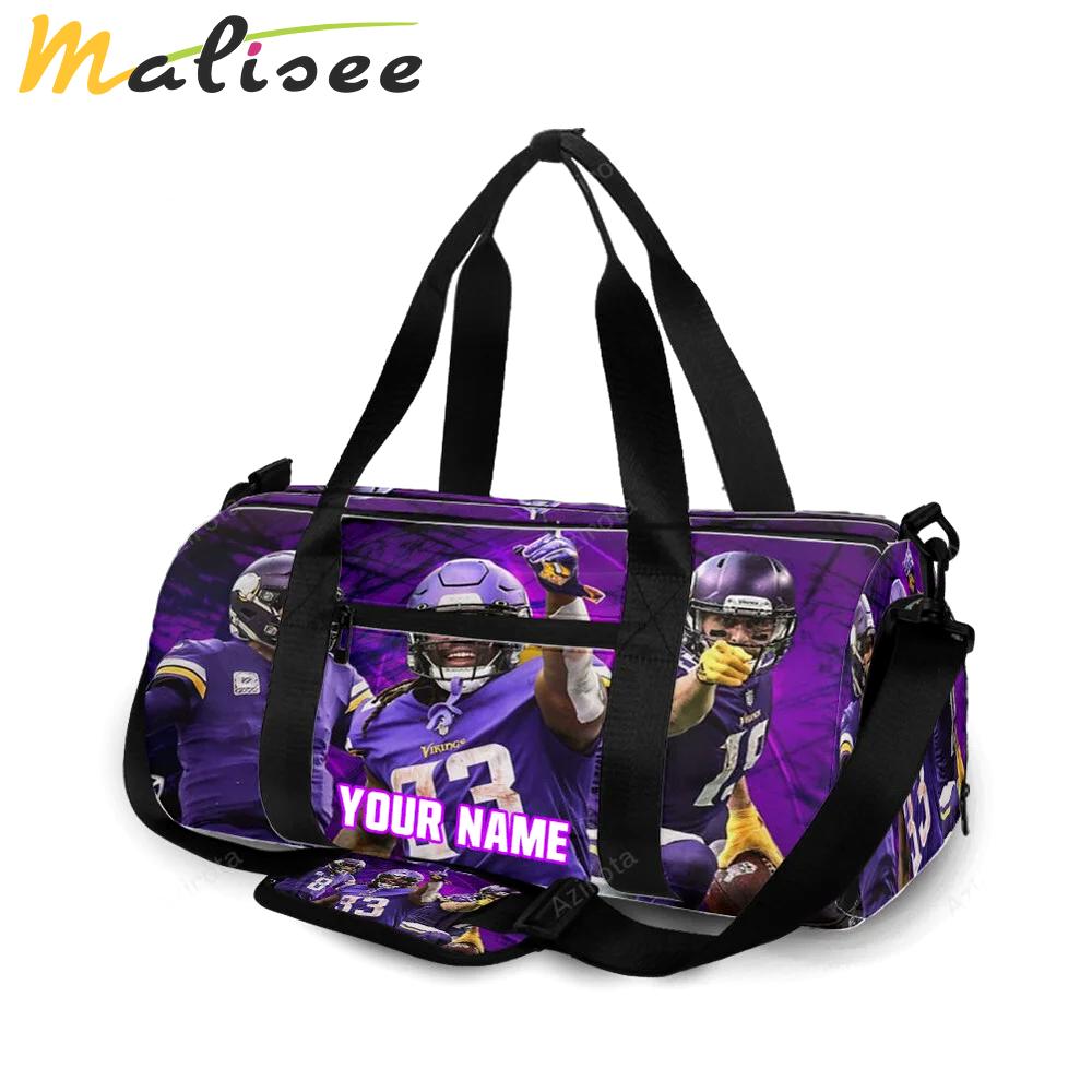 Minnesota vikings team v3 personalized name travel bag gym bag 1429 Travel Bag