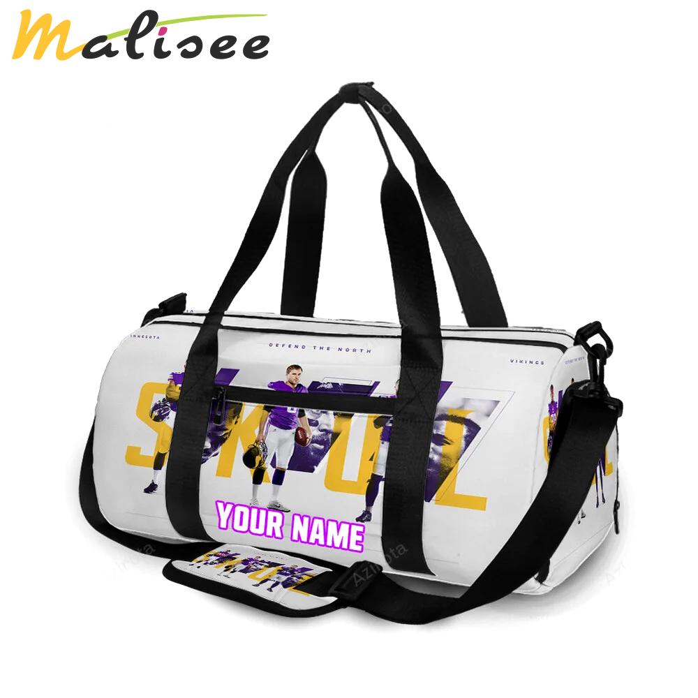 Minnesota vikings team v7 personalized name travel bag gym bag 1082 Travel Bag